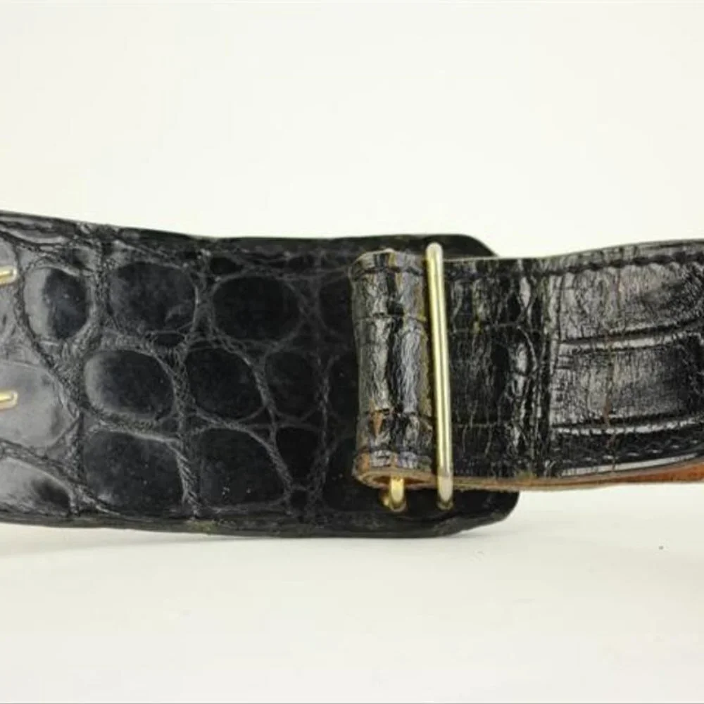 Hermès Crocodile Carriage Belt Black 106HERA823